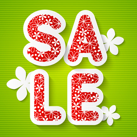 Spring sale message on greenのイラスト素材