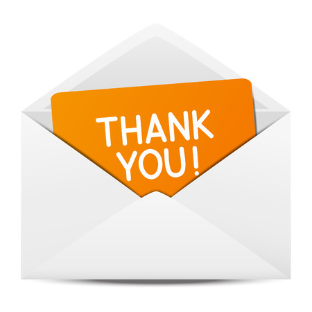 Paper envelope with Thanks messageのイラスト素材
