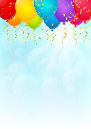 Color balloons on sunny backgroundのイラスト素材