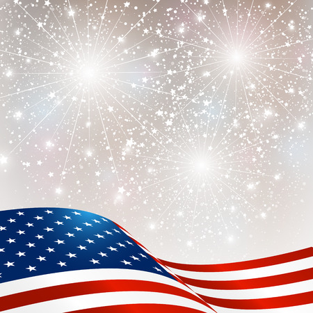 Independence Day card with American flagのイラスト素材
