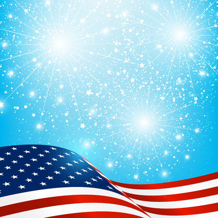 Independence Day card with American flagのイラスト素材