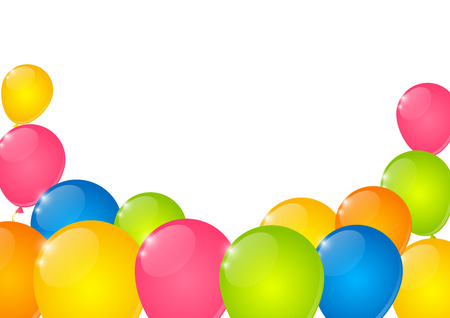 Color balloons on white backgroundのイラスト素材