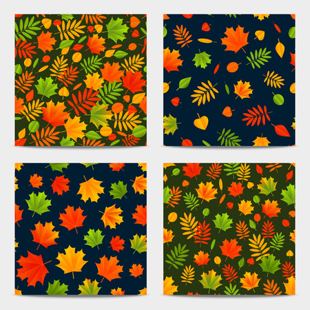 Seamless patterns with color autumn leavesのイラスト素材