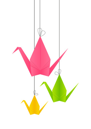 Paper origami cranes for Your designのイラスト素材