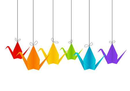 Paper origami cranes for Your designのイラスト素材