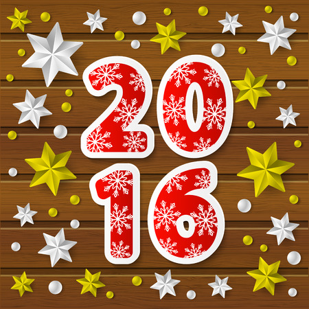 New Year 2016 concept with starry decorationsのイラスト素材