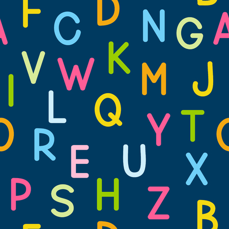 Seamless pattern with color lettersのイラスト素材