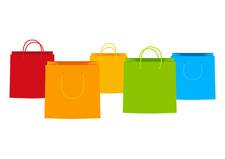 Paper shopping bags isolated on whiteのイラスト素材