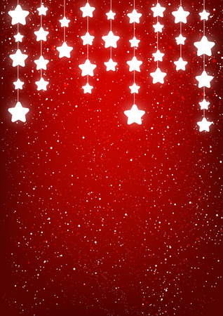 Shiny stars on red backgroundのイラスト素材