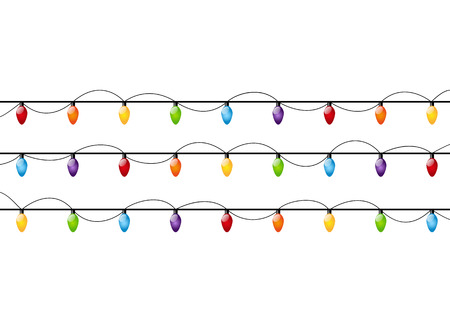 Christmas light bulbs isolated on whiteのイラスト素材