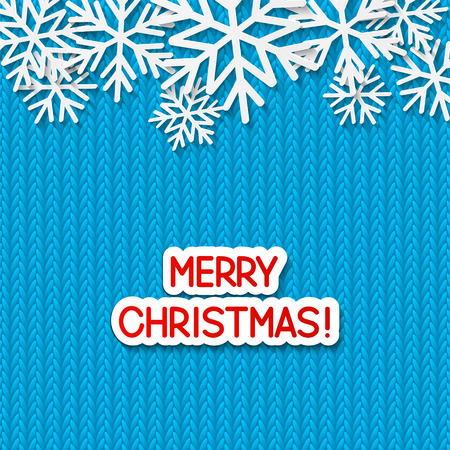Christmas background with paper snowflakesのイラスト素材