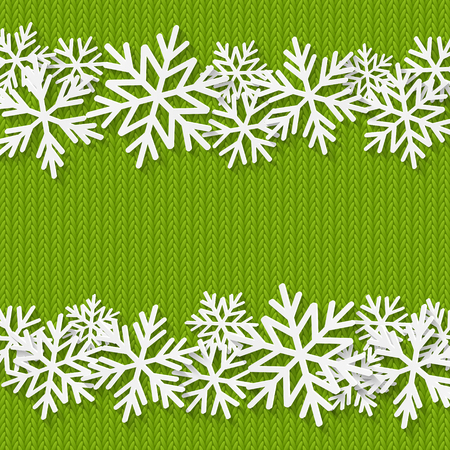 Christmas background with paper snowflakesのイラスト素材