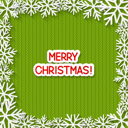 Christmas background with paper snowflakes frameのイラスト素材