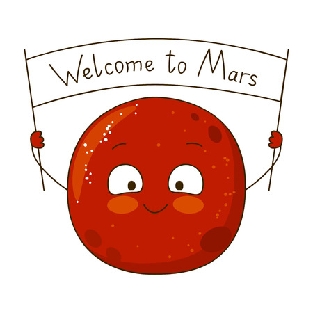 Cartoon Mars character isolated on whiteのイラスト素材
