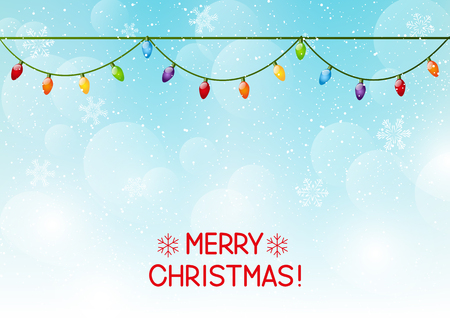 Christmas background with light bulbsのイラスト素材