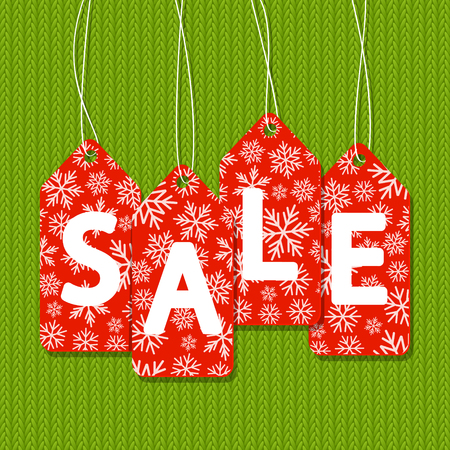 Sale message on knitted backgroundのイラスト素材