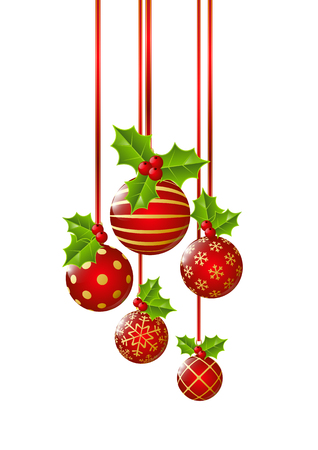 Christmas balls isolated on whiteのイラスト素材