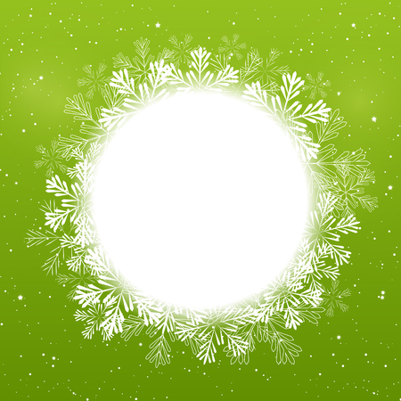 Christmas snowflakes round frame for Your designのイラスト素材