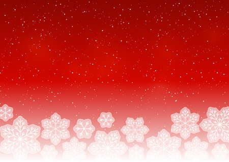White snowflakes on red backgroundのイラスト素材