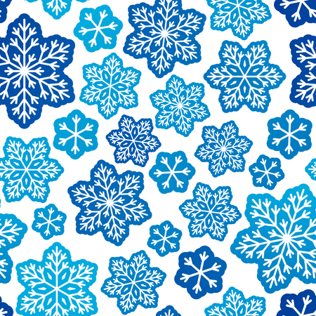 Seamless Christmas pattern with snowflakesのイラスト素材
