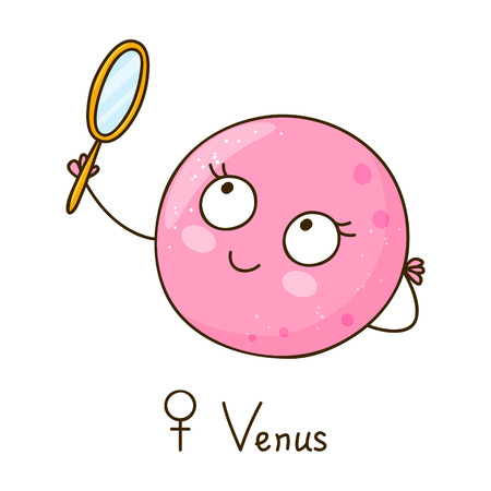 Cute cartoon Venus isolated on whiteのイラスト素材