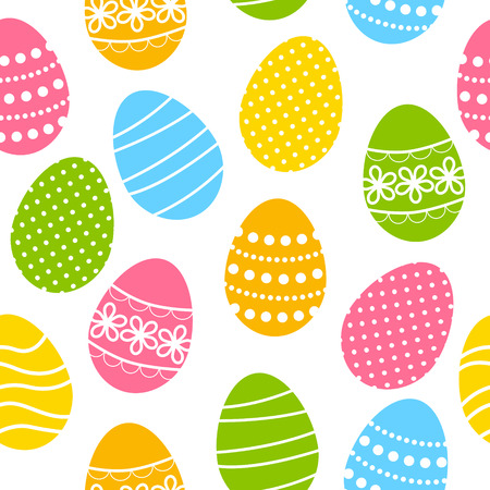 Seamless pattern with color Easter eggsのイラスト素材