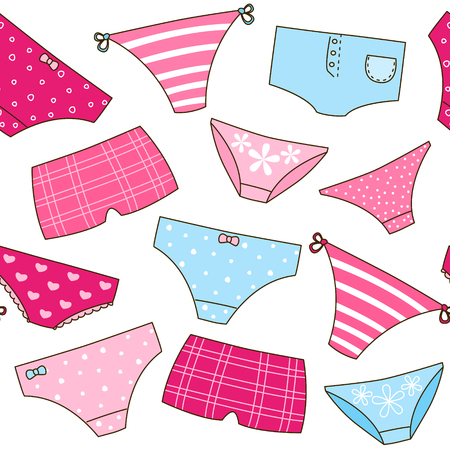 Seamless pattern with cute pantiesのイラスト素材