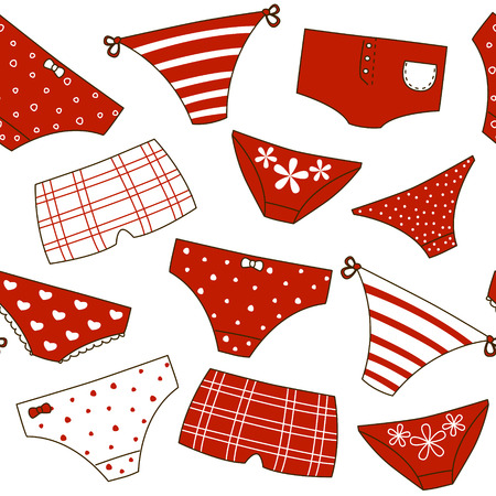 Seamless pattern with cute pantiesのイラスト素材