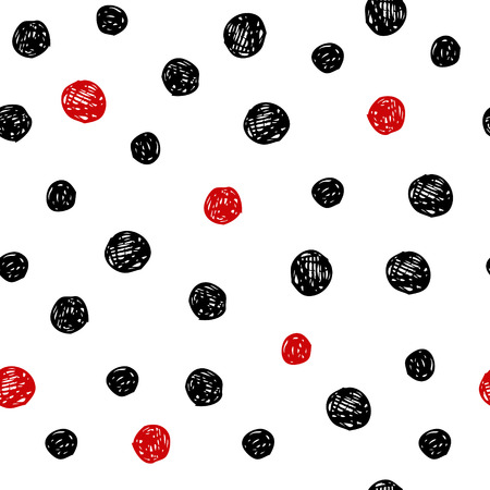 Seamless pattern with hand drawn polka dotsのイラスト素材