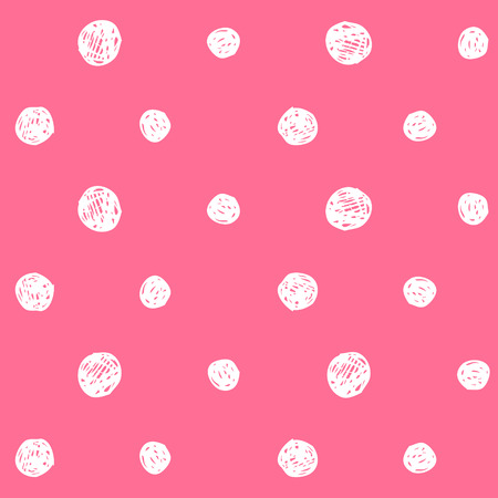 Seamless pattern with hand drawn polka dotsのイラスト素材