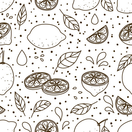 Seamless pattern with juicy lemonsのイラスト素材