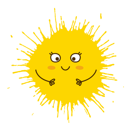 Sunny paint splash isolated on whiteのイラスト素材