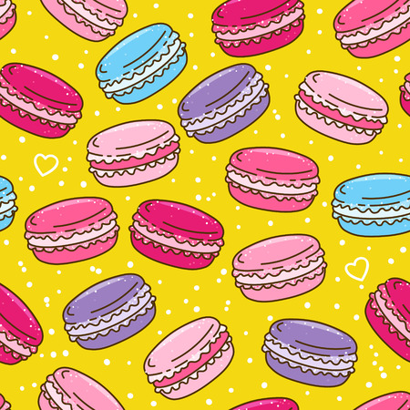 Seamless pattern with color macaronsのイラスト素材