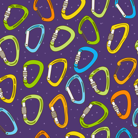 Seamless pattern with climbing carabinersのイラスト素材