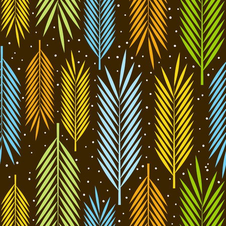 Seamless pattern with palm leaves ornamentのイラスト素材