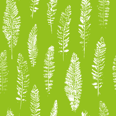 Seamless pattern with paint prints of leavesのイラスト素材