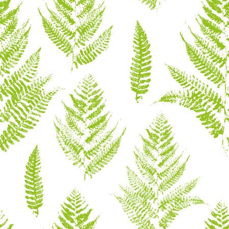 Seamless pattern with paint prints of fern leavesのイラスト素材