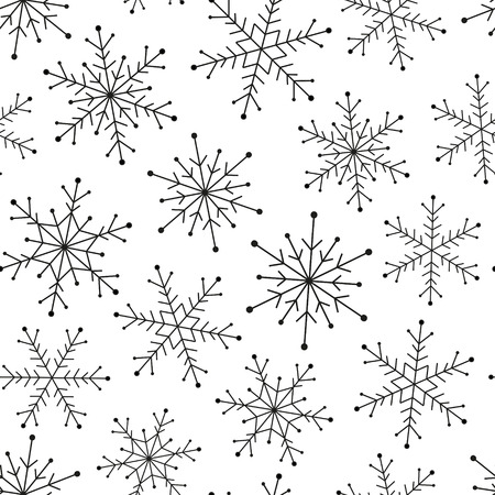 Seamless pattern with snowflakes ornateのイラスト素材
