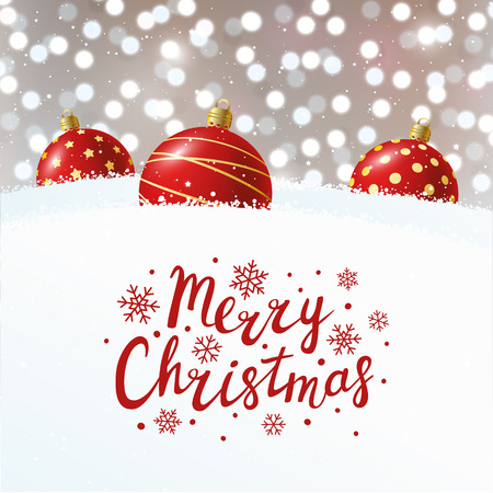 Red Christmas balls on shiny backgroundのイラスト素材