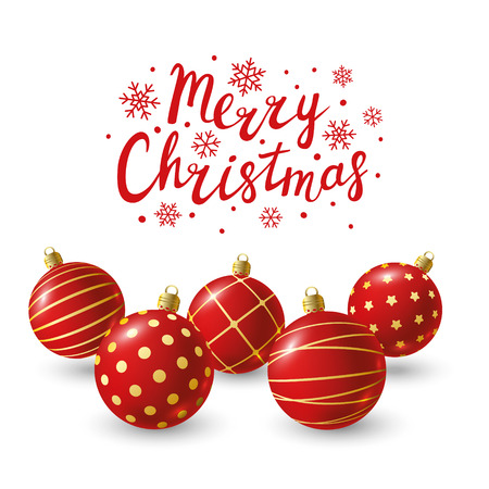 Red Christmas balls for Your designのイラスト素材