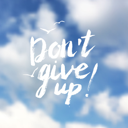 Motivational lettering on sky backgroundのイラスト素材