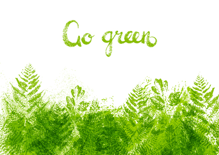 Green leaves border for Your designのイラスト素材