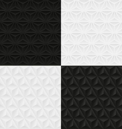 Set of black and white seamless patternsのイラスト素材