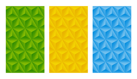 Set of seamless patterns with triangle relief ornate.のイラスト素材