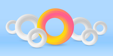 Abstract design elements on blue backgroundのイラスト素材