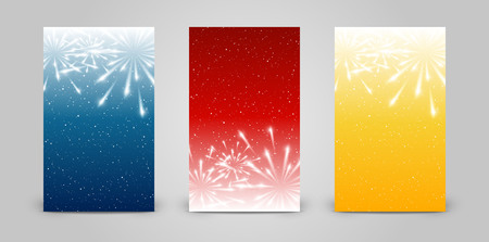 Set of 240 x 400 vertical banners with fireworksのイラスト素材