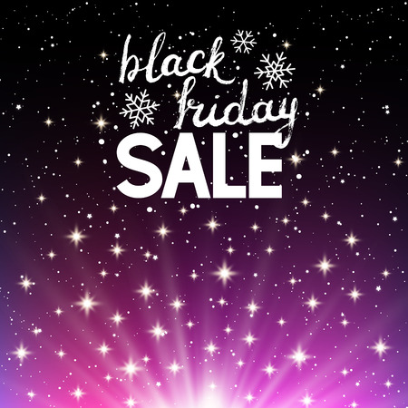 Black friday background with shining starsのイラスト素材