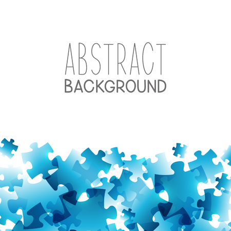 Abstract background with blue puzzle elementsのイラスト素材