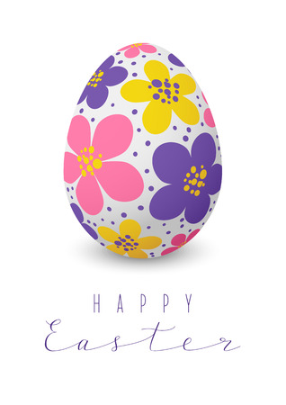 Easter card with color floral eggのイラスト素材