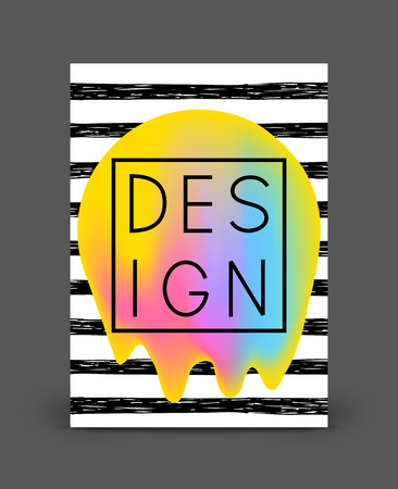 Abstract poster design with color fluid elementのイラスト素材